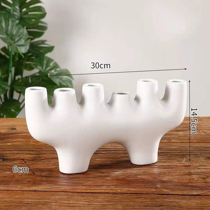 Simple Modern Black And White Geometric Ceramic Vase Ornaments