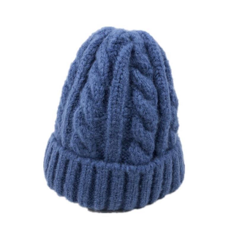 Simple Solid Color Twist Women's Knitted Hat