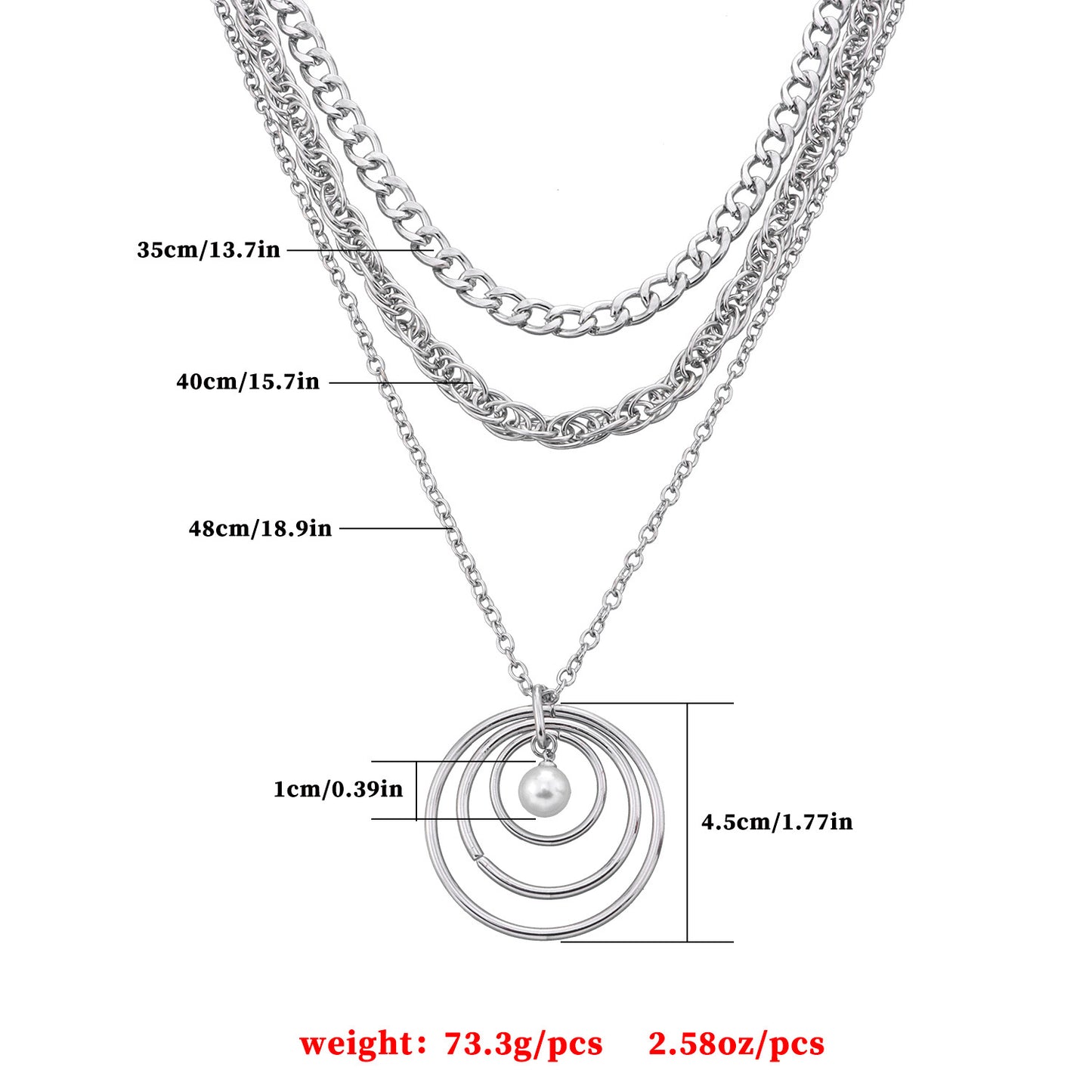 New Product Special-shaped Pearl Necklace Female Versatile Multi-layer Small Hole Chain