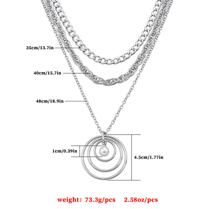 New Product Special-shaped Pearl Necklace Female Versatile Multi-layer Small Hole Chain