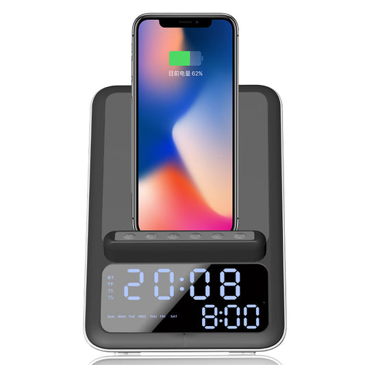 Bluetooth Speaker Clock With Wireless Charger Phone Holder