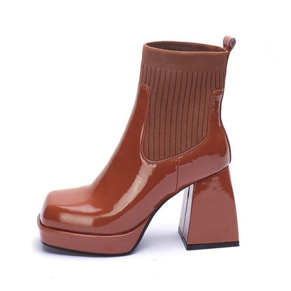 Thick-soled Thick-heeled High-heeled Ankle Boots
