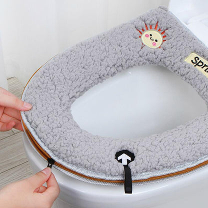 Household Toilet Washer Winter Plush Toilet Cover
