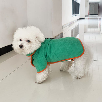 Pet Bathrobe Fast Drying Towel Microfiber Absorbent Soft Bath Robe Adjustable Towel Grooming Coat For Small Medium Large Dog