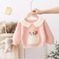 Flower Lapel Thickened Baby Knit Sweater Western Style Women