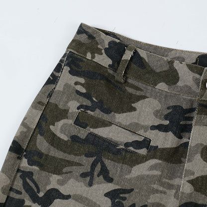 American Retro Camouflage Bell-bottom Pants Men