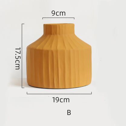 Morandi Color Nordic Style Creative Ceramic Dry Flower Vase Living Room Flower