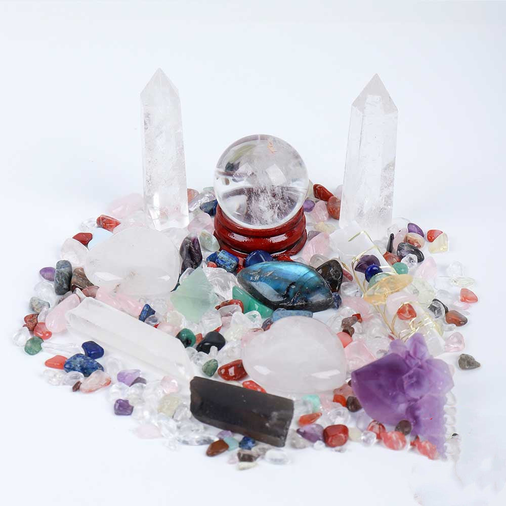 Donghai Natural Crystal Gem Hexagonal Prism Energy Ball Gift Box