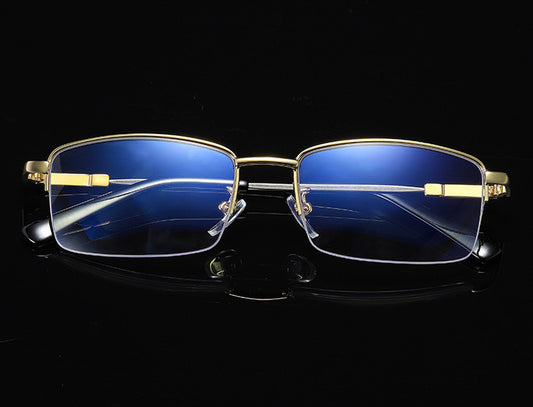 Men's Distance And Near Dual-use Anti-blue Light Memory Frame Reading Glasses