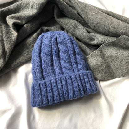Simple Solid Color Twist Women's Knitted Hat