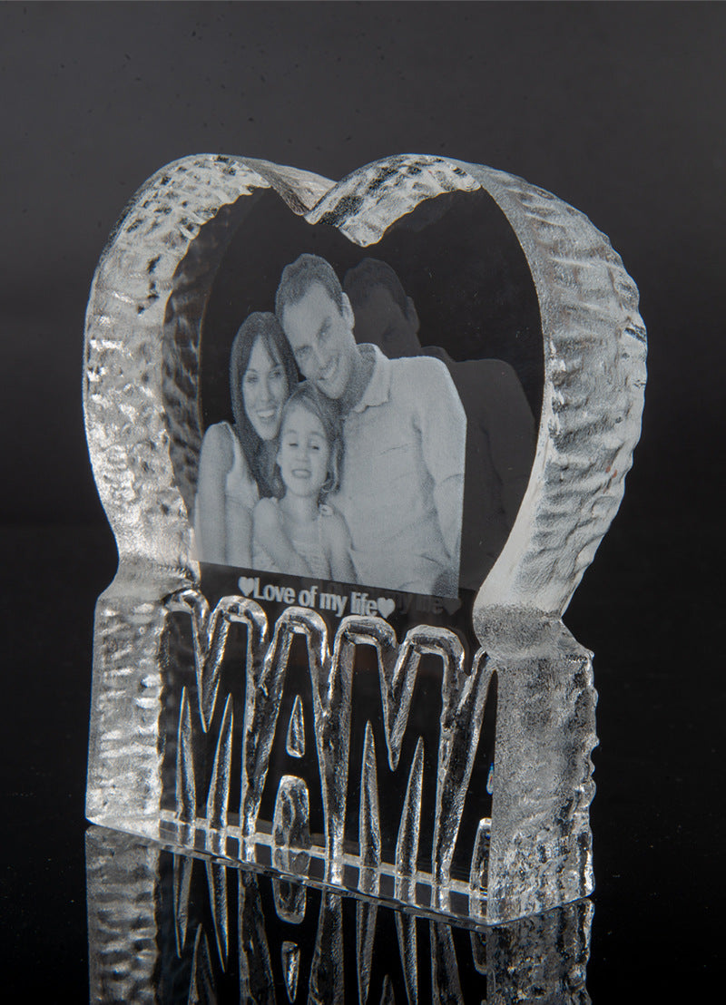 Inner Carved Heart-shaped Crystal Ornaments