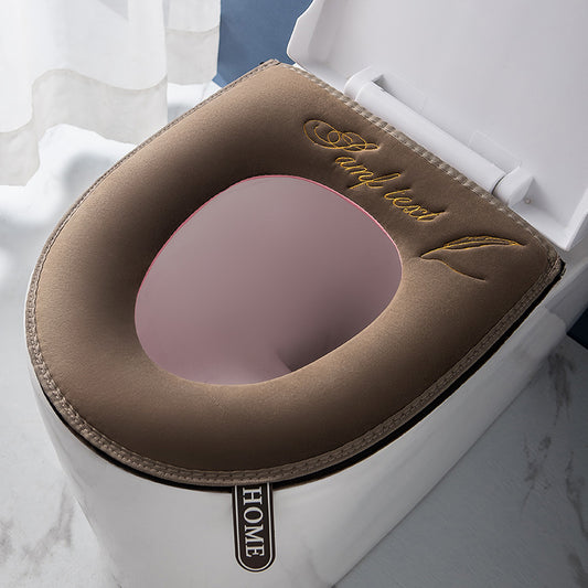 Nordic Style Embroidered Zipper Toilet Seat