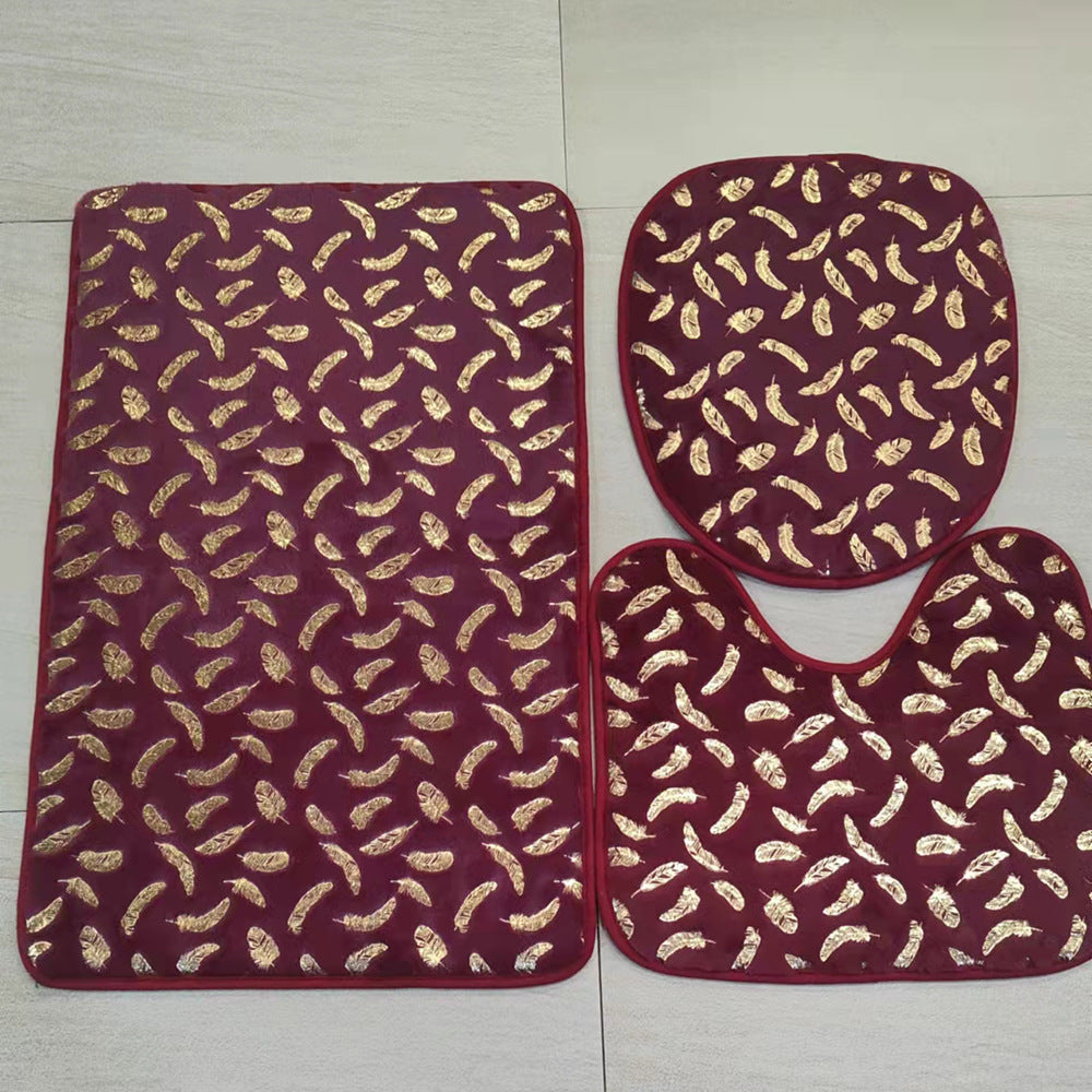 Marbled Hot Stamping Carpet Floor Mat Toilet Mat