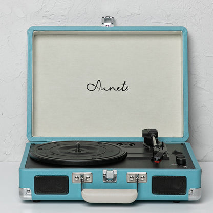 Gramophone Record Retro Phonograph Bluetooth Audio Portable Suitcase Leather Case