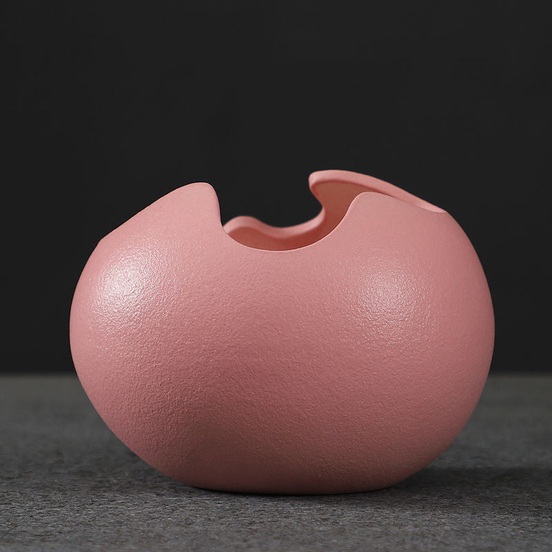 Eggshell Living Room Ceramic Hydroponic Vase Pot Desktop Flower Small And Simple Indoor Green Dill