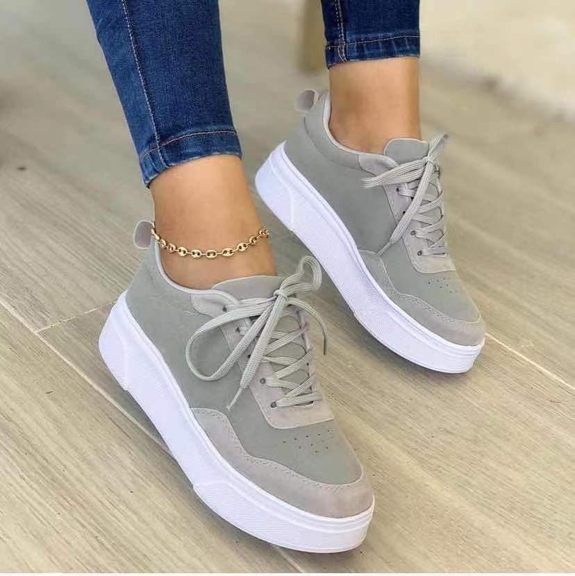 Women's Plus Size Casual Lace-up Sneakers