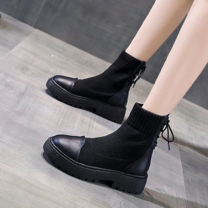 Fashion Martin Boots Women Mid Tube