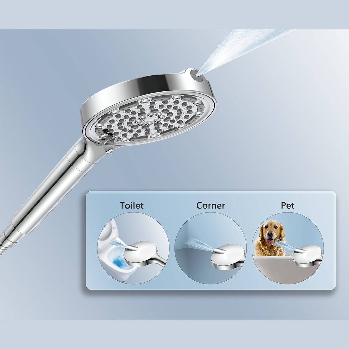 Six-function Handheld Filter Showerhead, Extra-large