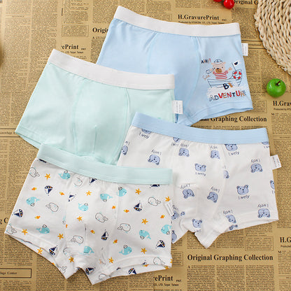 Boys Cartoon Cotton Boxer Shorts Suit