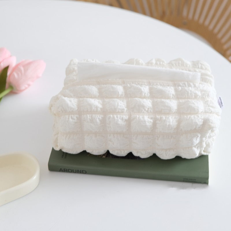 French Solid Color Fabric Tissue Box Storage Bag