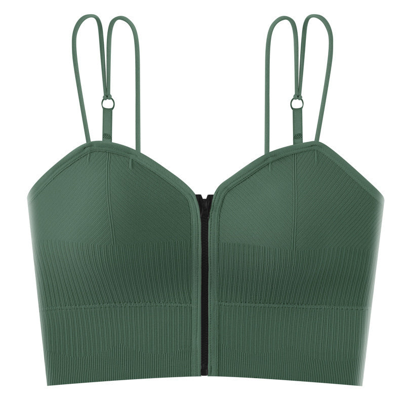 Fashion Zipper With Beautiful Back Suspender Vest