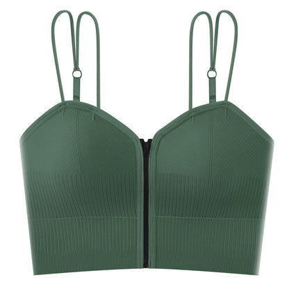 Fashion Zipper With Beautiful Back Suspender Vest