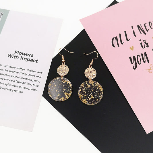 Temperament Gold Leaf Acrylic Earrings