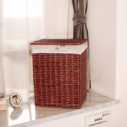 Storage Basket Rattan Large Toy With Lid