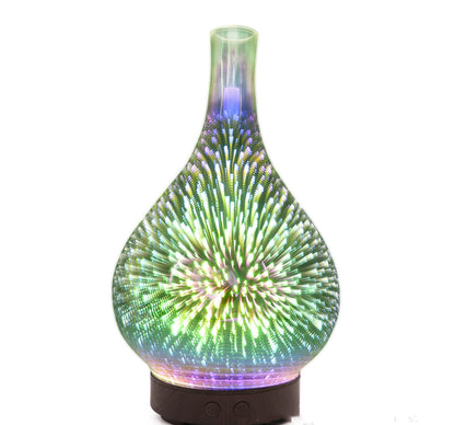 3D Glass Colorful Vase Humidifier Household