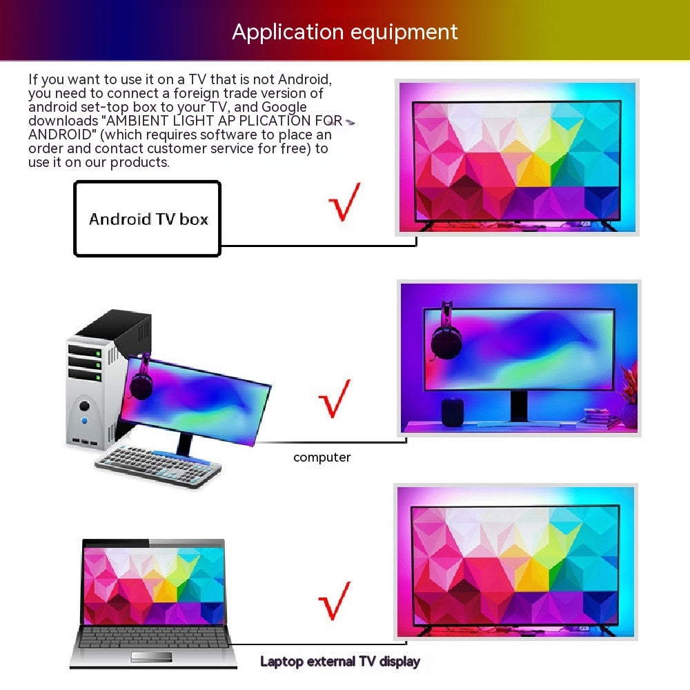 Colorful Android TV With Screen Ambience Light Ambibox Monitor Background Computer With Screen Synchronous Light