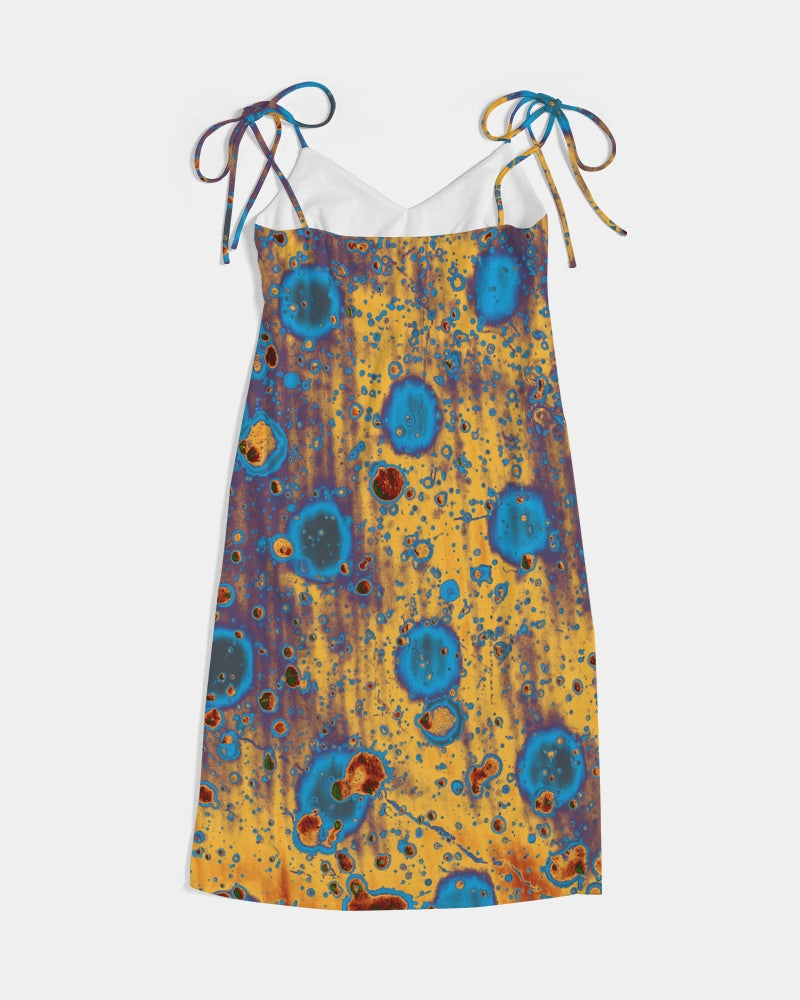 PEACOCK DESIGN BY FLIPSTYLEZ  Women's All-Over Print Tie Strap Split Dress