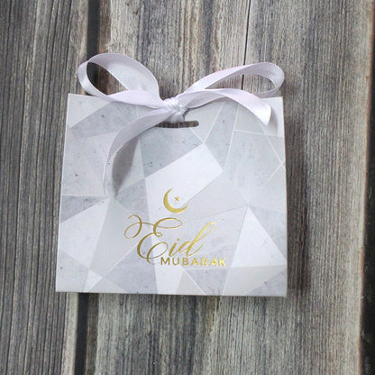 Marbled Sugar Box Eid Gift Bag Decoration Supplies