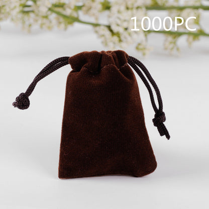 Flannel Drawstring Jewelry Solid Drawstring Pocket