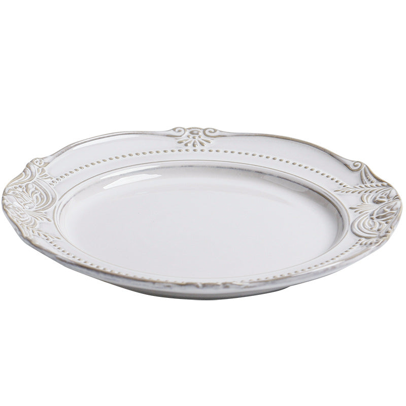 Relief Ceramic Tableware Rice Bowl Plate