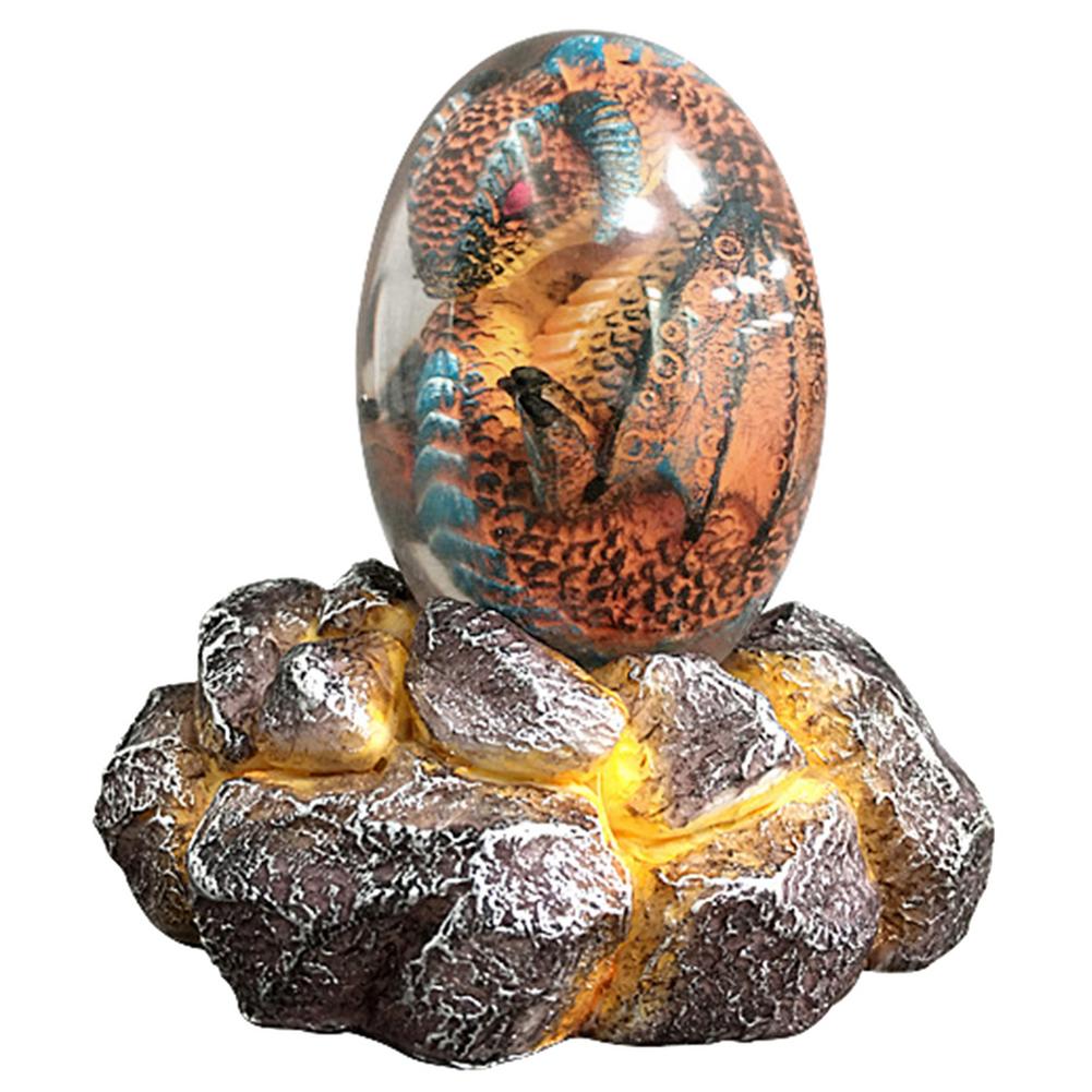 LED Lava Dragon Egg Ornamental Collection Decor Dinosaur Egg Statue Resin Dragon Egg Crystal Minerale Gemstone Reiki Home Decor