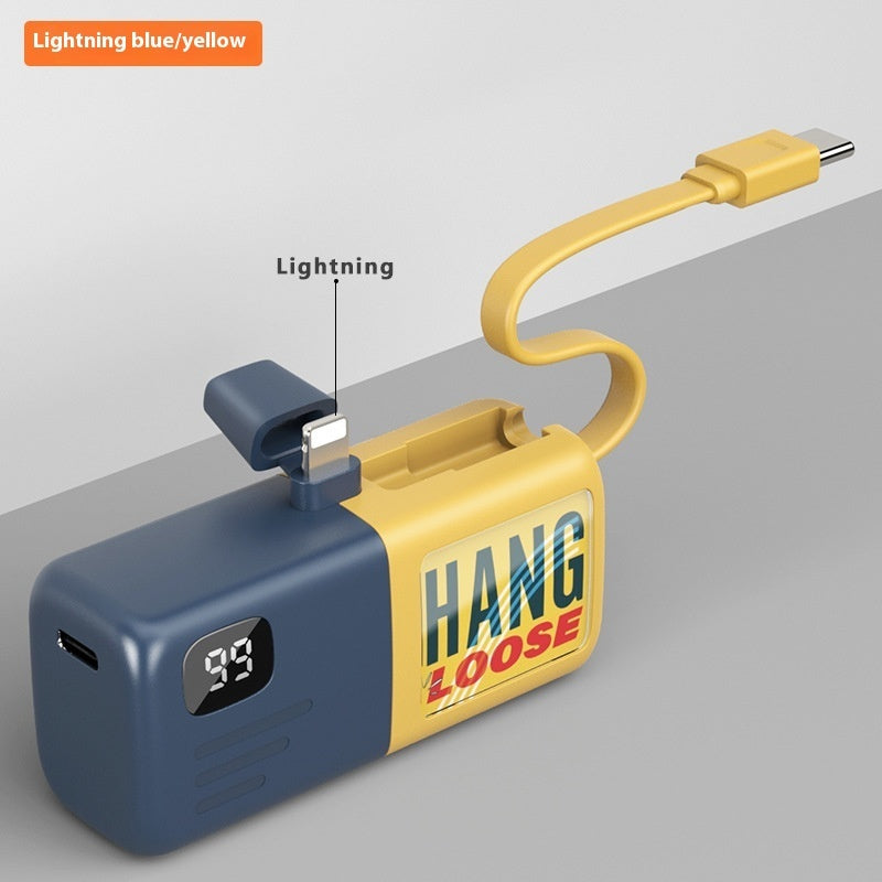 Mini Capsule Power Bank Two-way Fast Charging With Digital Display Pocket Small Mobile Power Supply
