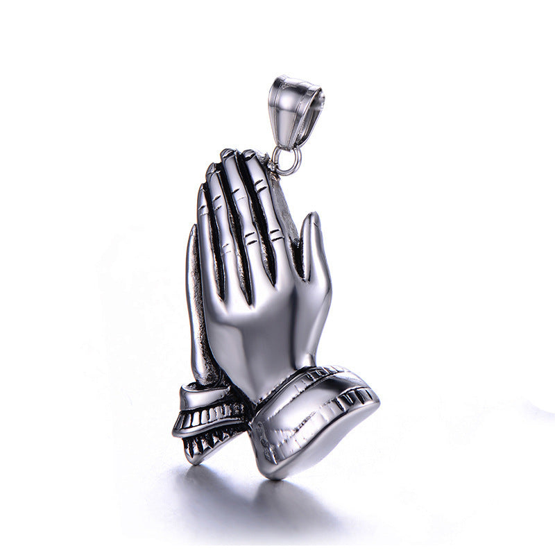 Men's Double-handed Titanium Steel Necklace Personalized Stainless Steel