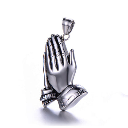 Men's Double-handed Titanium Steel Necklace Personalized Stainless Steel