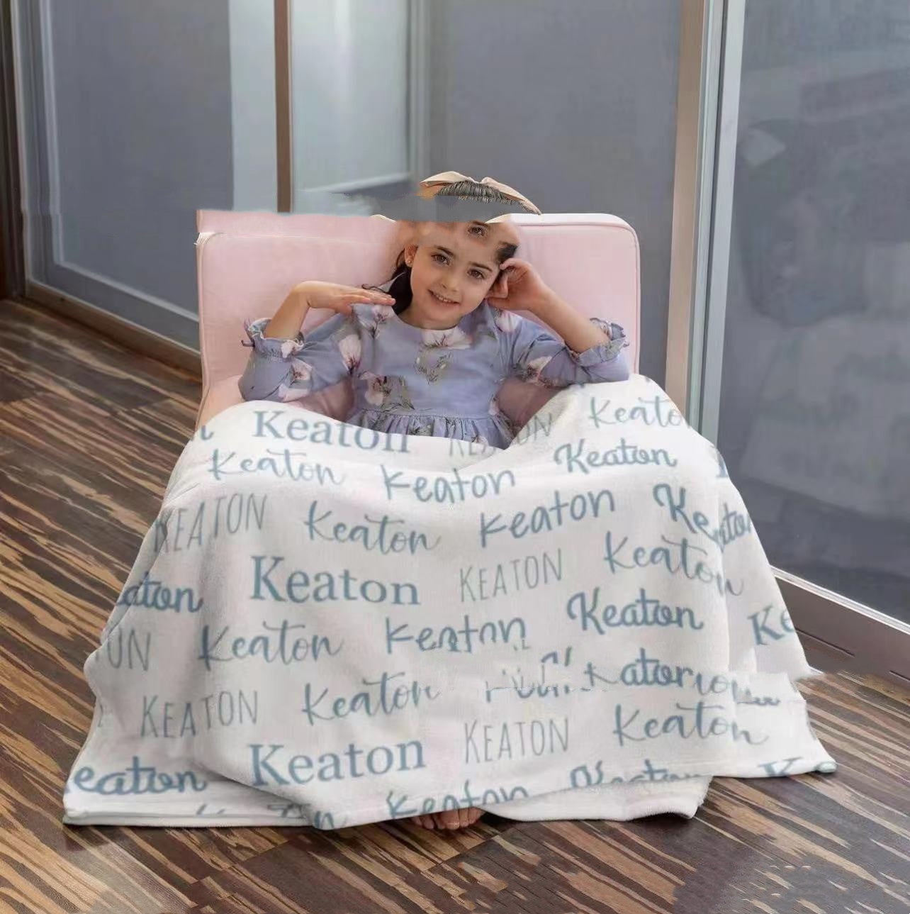 Personalized Baby Name Baby Blanket Customized Double-sided Flannel