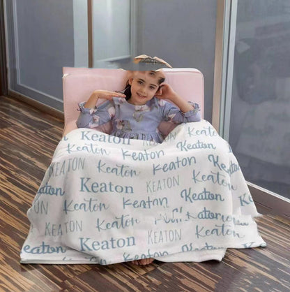 Personalized Baby Name Baby Blanket Customized Double-sided Flannel