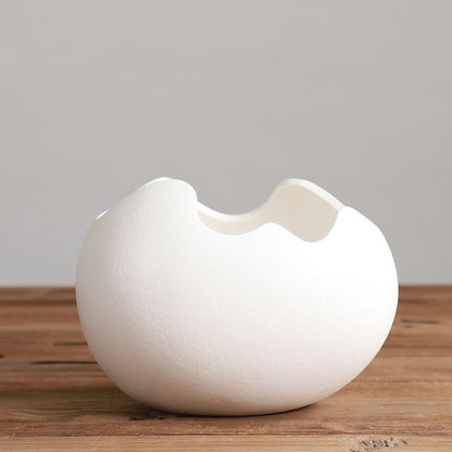 Eggshell Living Room Ceramic Hydroponic Vase Pot Desktop Flower Small And Simple Indoor Green Dill