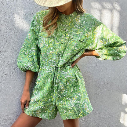Women's Clothing Fashion Short Printing Romper