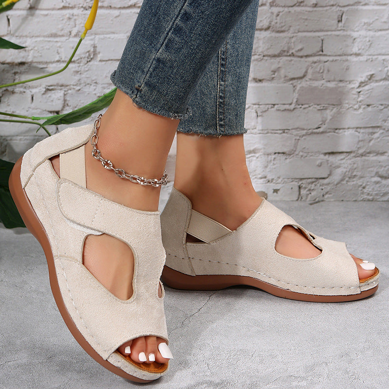 Casual Sandals Summer Shoes For Women Low Heels Velcro Shoes - FLIPSTYLEZLLC
