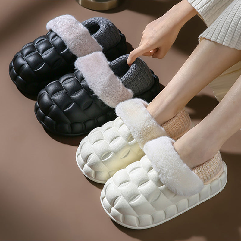 Bubble Shoes With Foldable Heel Slippers Women Warm Indoor House Shoes - FLIPSTYLEZLLC