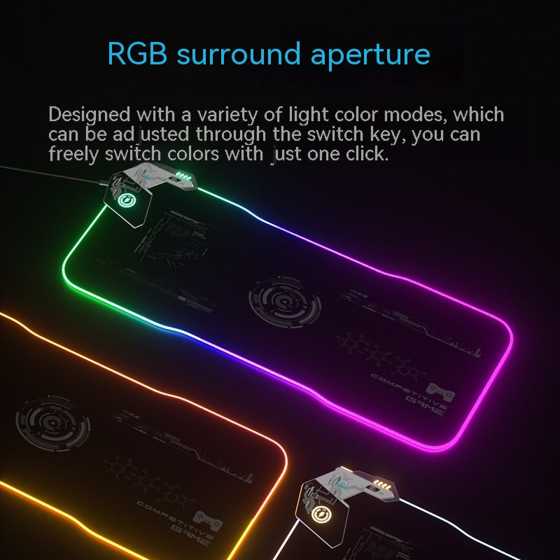 RGB Wireless Charging Mouse Pad with LED Lights for Gaming and Office Use