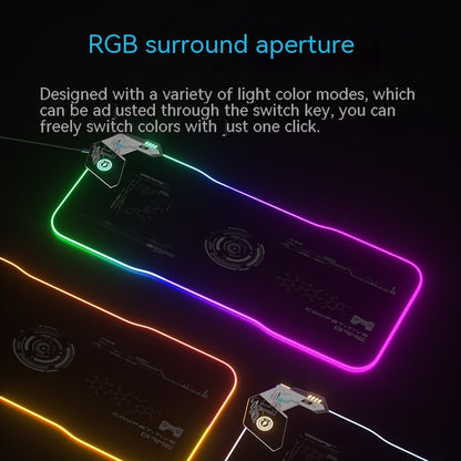 RGB Wireless Charging Mouse Pad with LED Lights for Gaming and Office Use