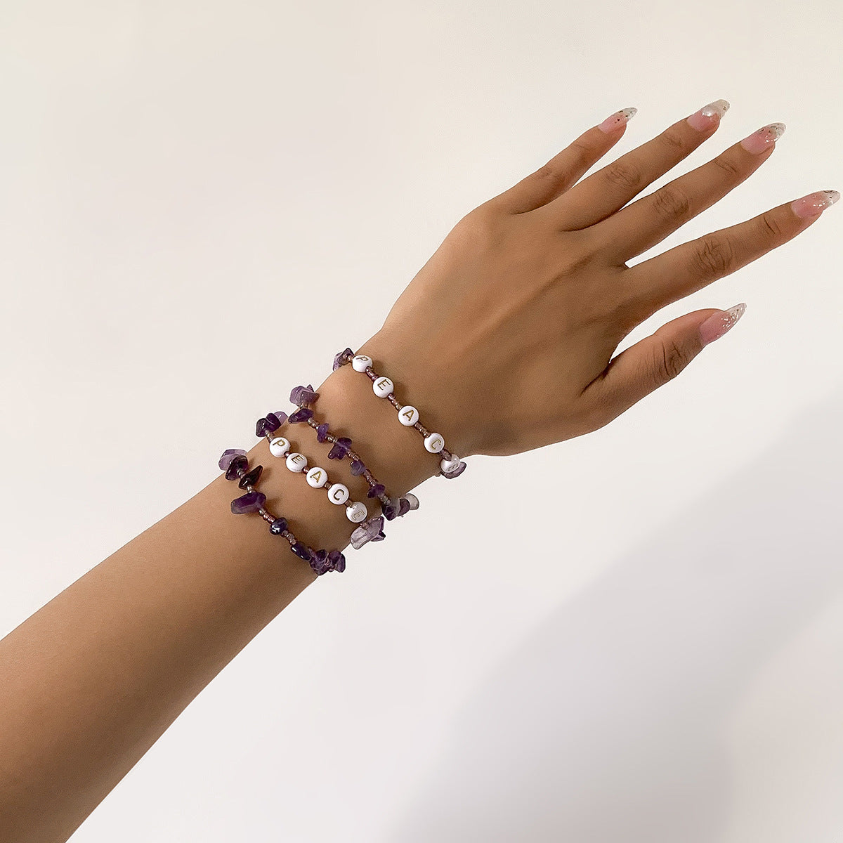 Crushed Stone Hand-woven Rice Bead Bracelet