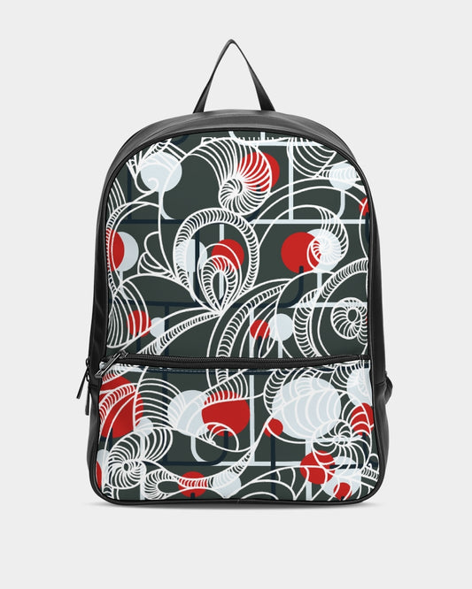 CREATIVE RED AND BLACK SWIRLS CREATED BY FLIPSTYLEZ Classic Faux Leather Backpack