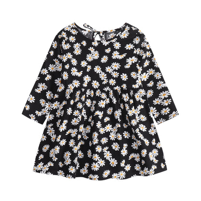 Children's Floral Cotton Long Sleeve Dress