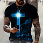 3D Printing Hip Hop Loose Short Sleeve Streetwear Plus Size Men's Knitwear